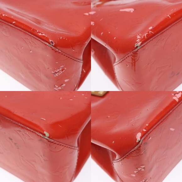LOUIS VUITTON Monogram Vernis Reade PM Hand Bag Red Rouge M91088 - Picture 10 of 12